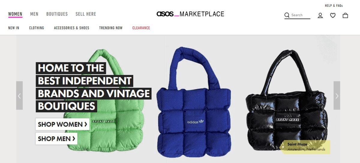 ASOS Marketplace Homepage