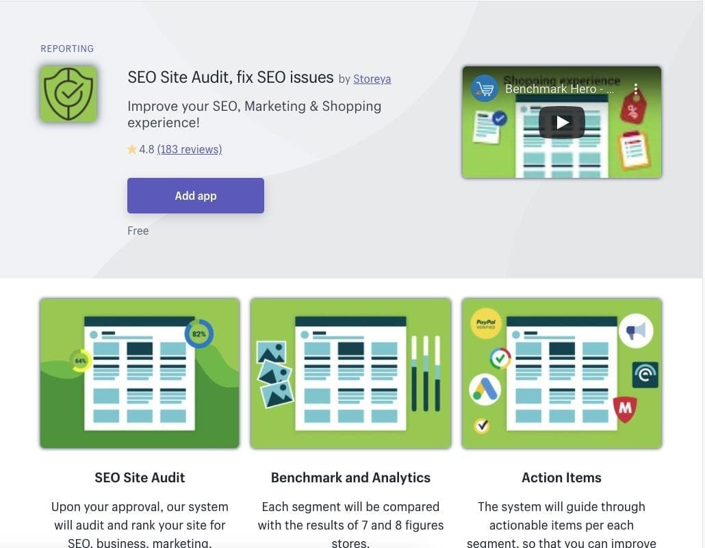 SEO Site Audit Shopify app