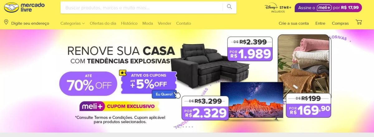 Mercado Libre homepage