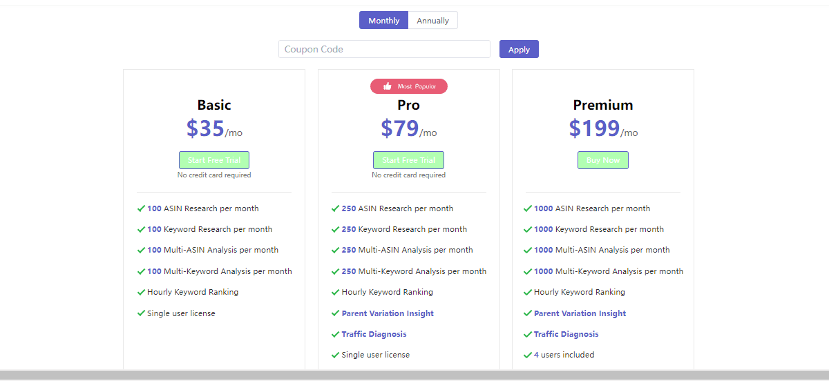 ASINSIGHT Pricing