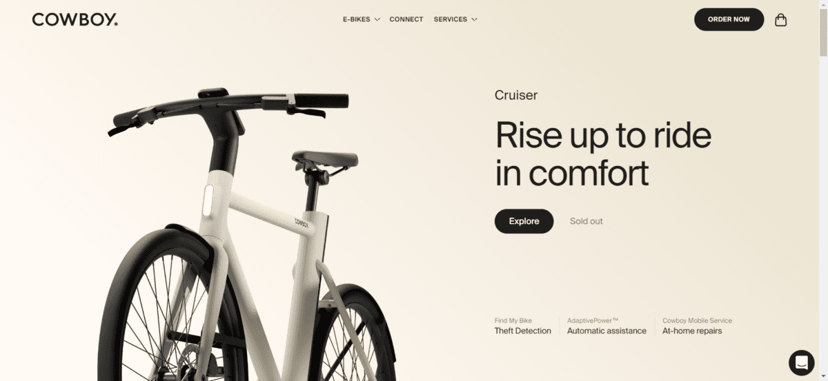 Cowboy electric bike homepage