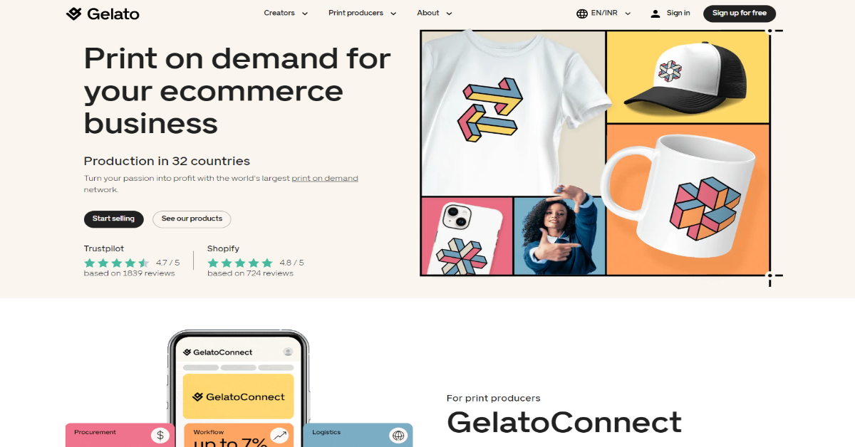 Gelato Homepage Overview