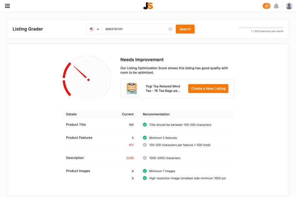 Jungle Scout Listing Analyzer