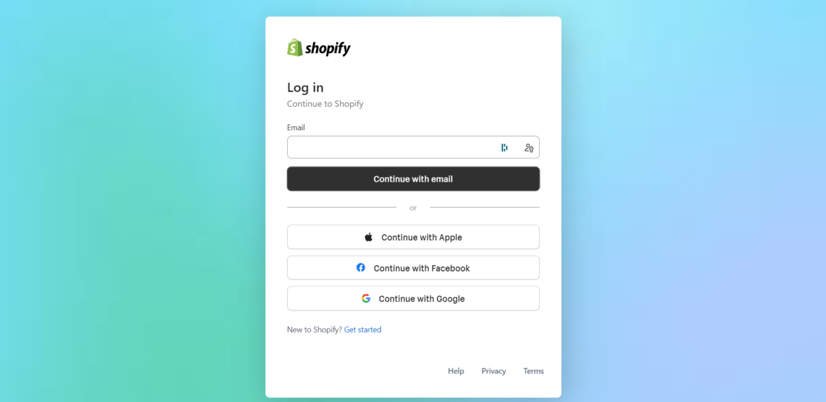 Shopify Login