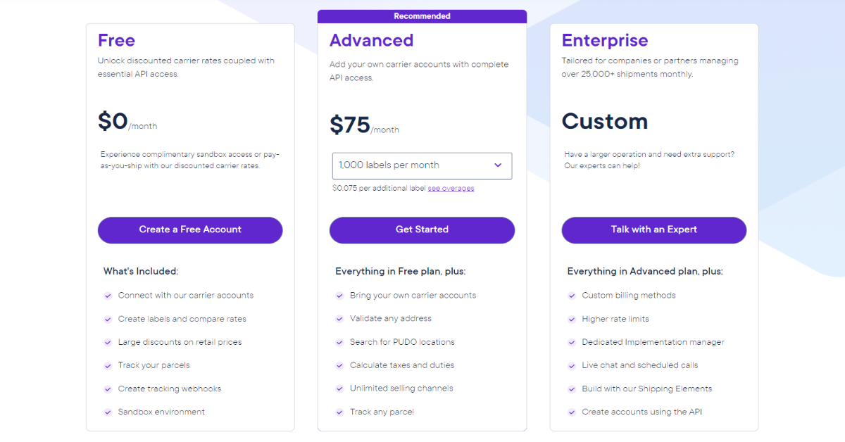 ShipEngine's Pricing