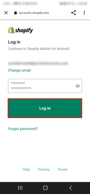 Shopify Mobile App Login