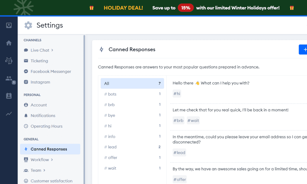 Tidio Canned Responses Setup