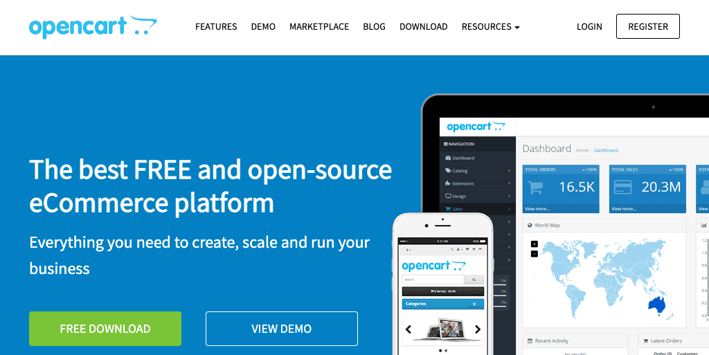 Open Cart Homepage Screenshot