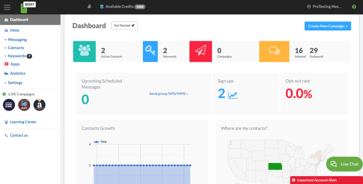 ProTexting Dashboard